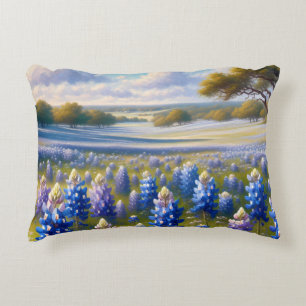 Texas Bluebonnet-Wiesenlandschaft Dekokissen