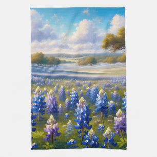 Texas Bluebonnet-Wiesenlandschaft Geschirrtuch