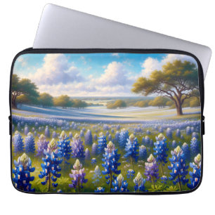 Texas Bluebonnet-Wiesenlandschaft Laptopschutzhülle