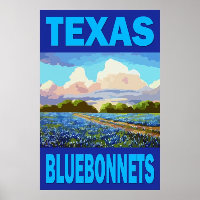 Texas Bluebonnets Art Poster (Vorne)