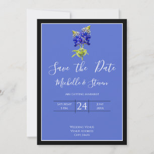 Texas Bluebonnets auf Blue Spring Wedding Rett Dat Einladung