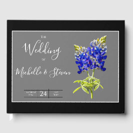 Texas Bluebonnets auf Dunkelgrau, Frühjahrssehen Gästebuch