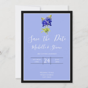 Texas Bluebonnets auf Slate Blue Spring, Datum vor Einladung