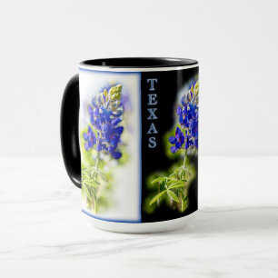 Texas Bluebonnets avec noir, Mug