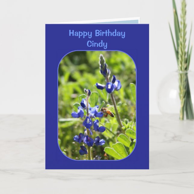 Texas Bluebonnets Et Bonne Carte Blank Anniversair (Devant)