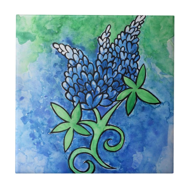 Texas Bluebonnets Fliese (Vorderseite)