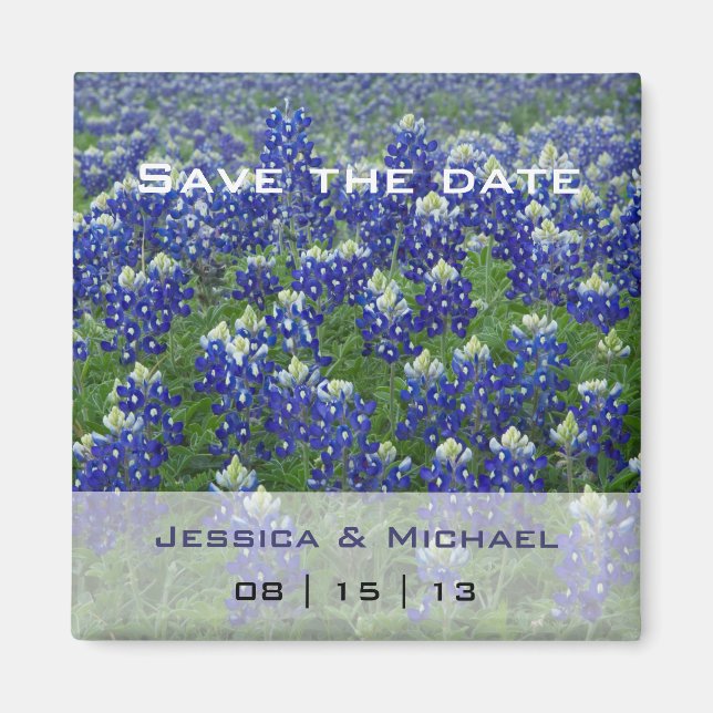 Texas Bluebonnets Flo Wedding Save the Date Magnet (Vorne)