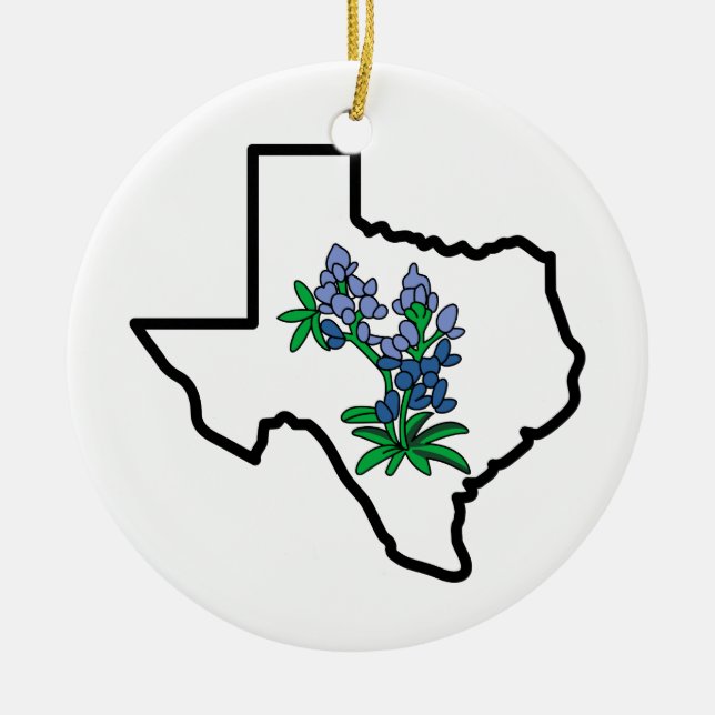 Texas Bluebonnets Keramik Ornament (Vorne)