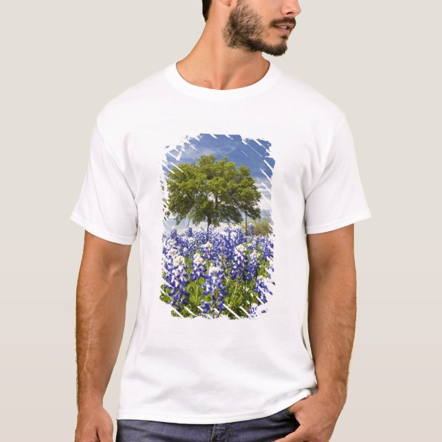 Texas bluebonnets (Lupinus texensis) und Eiche T-Shirt (Vorderseite)