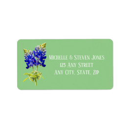 Texas Bluebonnets on Sage, Frühjahrssehen Adressaufkleber