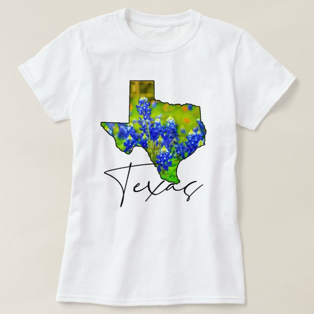 Texas Bluebonnets Staat von Texas Fine Art T-Shirt (Design vorne)