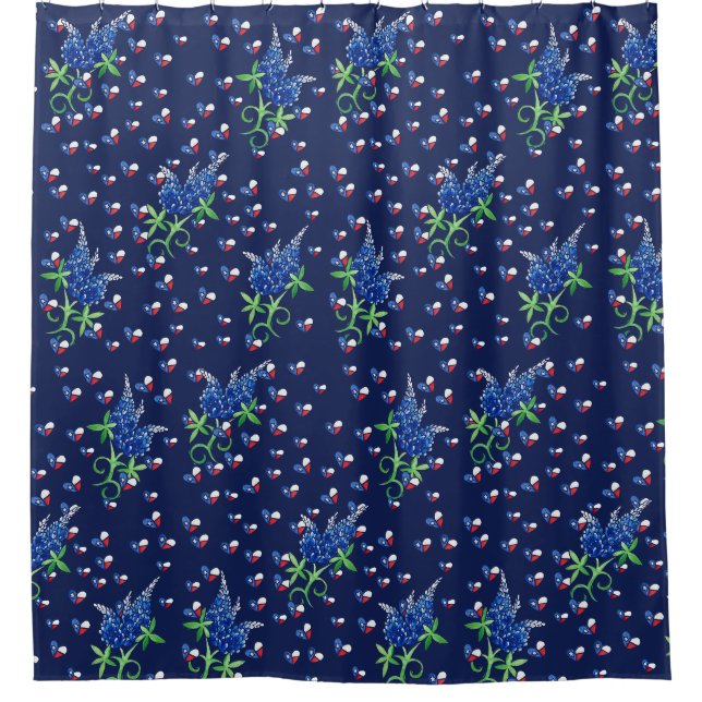 Texas Bluebonnets Texan Lone star Staat Duschvorhang (Vorderseite)