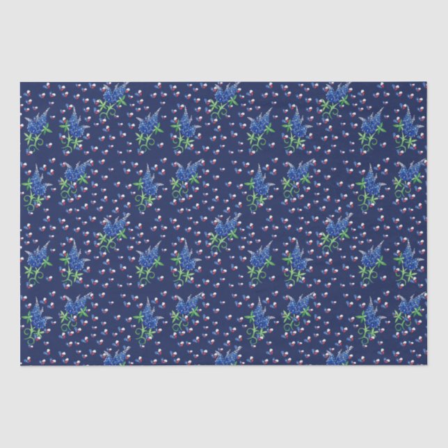 Texas Bluebonnets Texan Lone star Staat Seidenpapier (Vorderseite)