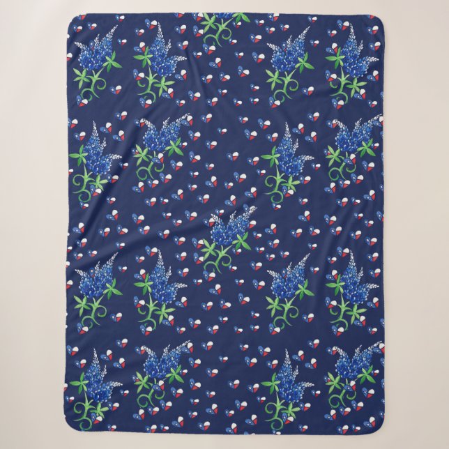 Texas Bluebonnets Texan Lone star Staat Sherpadecke (Vorderseite)