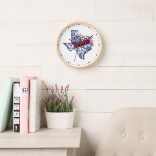 Texas-Blumen-Doodles Uhr