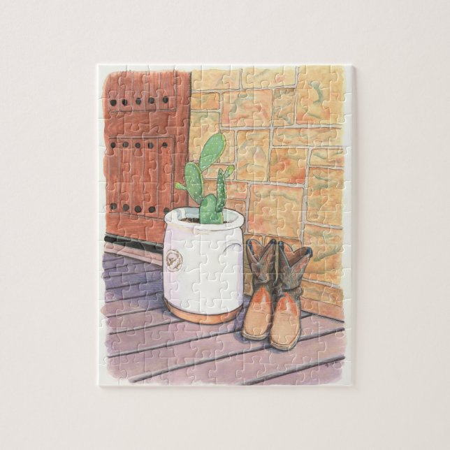 Texas Boots & Cactus Porch Puzzle (Vertikal)