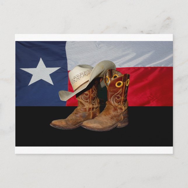Texas Boots und Hat.jpg Postkarte (Vorderseite)