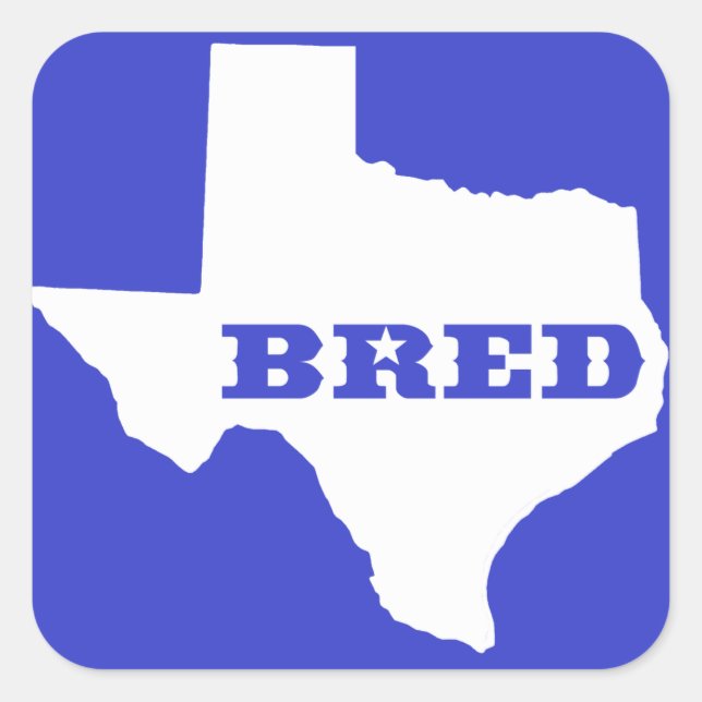 Texas Bred Quadratischer Aufkleber (Vorderseite)