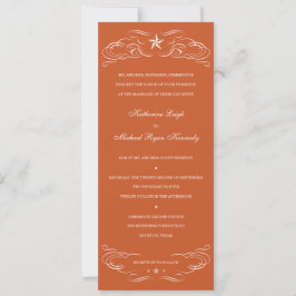 Texas Burnt Orange Lone Star Hochzeit Einladungen