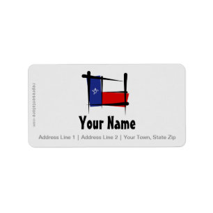 Texas-Bürsten-Flagge Adressaufkleber
