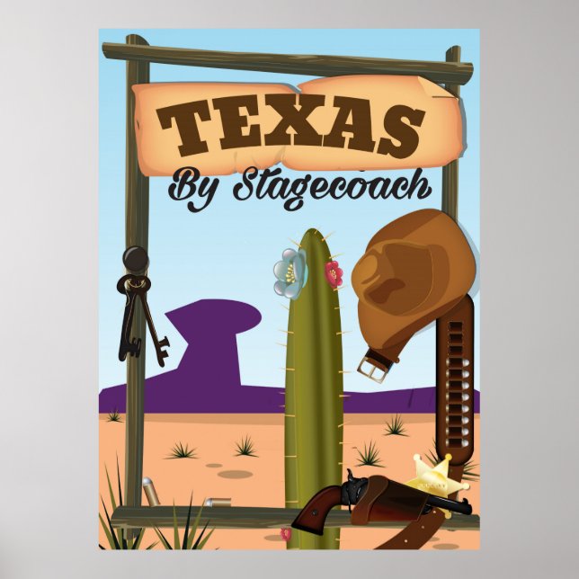 Texas By Stagecoach Poster (Vorne)