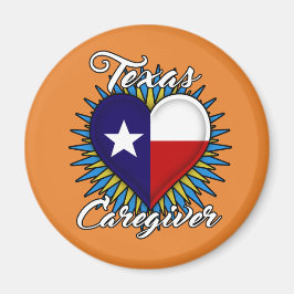 Texas Caregiver-Magnet (orangefarbener Hintergrund Magnet