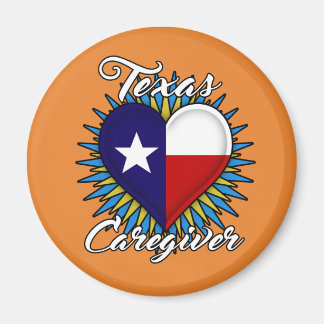 Texas Caregiver-Magnet (orangefarbener Hintergrund Magnet