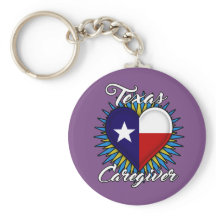 Texas Caregiver Schlüsselanhänger (lila Hintergrun
