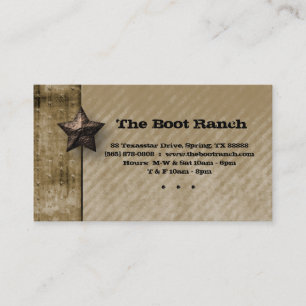 Texas Carte de visite Beige Denim Jean Star