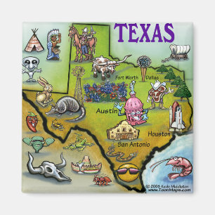 TEXAS-Cartoon-Karte Magnet