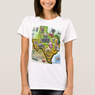 Texas-Cartoon-Karte T-Shirt