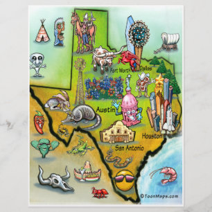 Texas Cartoon Map Flyer