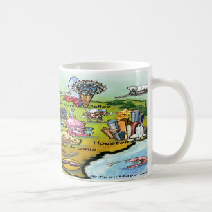 Texas Cartoon Map Kaffeetasse