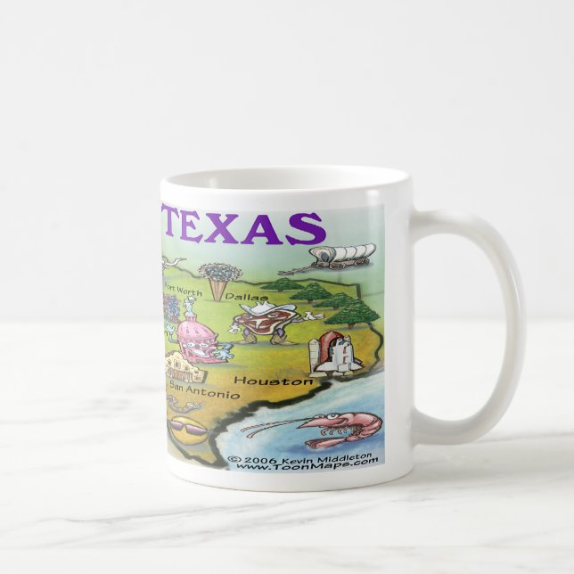 TEXAS Cartoon Map Kaffeetasse (Rechts)