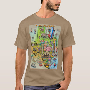 Texas Cartoon Map T-Shirt