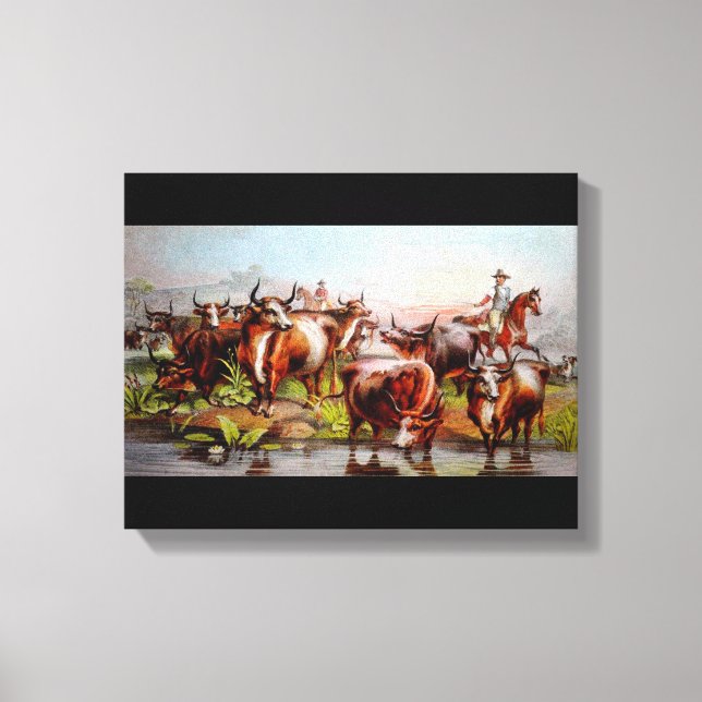 Texas Cattle Drive Leinwanddruck (Vorderseite)