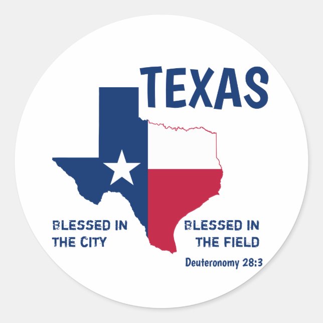 TEXAS Christliche Schrift gesegnet Runder Aufkleber (Vorderseite)