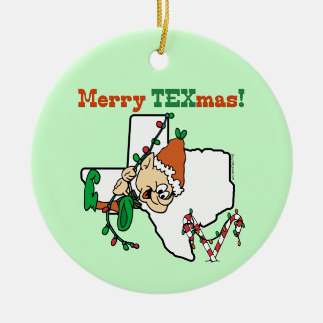 Texas Christmas Keramikornament (Vorne)