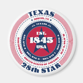 Texas Circle Typografie Souvenir Magnet