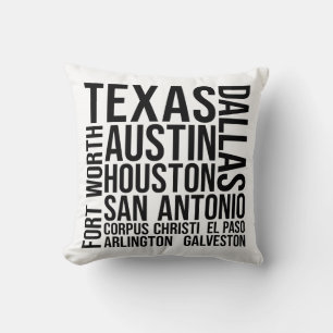 Texas Cities Word Art - Austin Travel Kissen