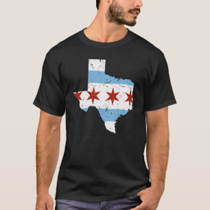 Texas City Chicago Flag Grunge Reise South Sid T-Shirt