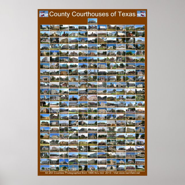Texas County Courthouses Poster (brown vertical) (Vorne)