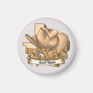 Texas Cowboy benutzerdefinierter Name Magnet