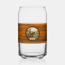 Texas Cowboy Can Glass