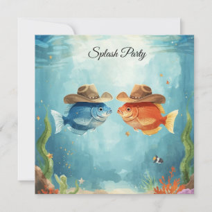 Texas Cowboy Fischparty-Einladung Einladung