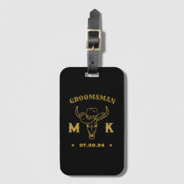Texas Cowboy Monogram Trauzeuge Trauzeuge Gepäckanhänger