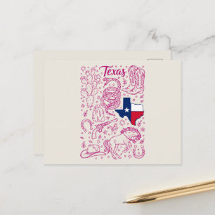 Texas Cowboy Pack Western Stimmung Postkarte