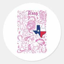 Texas Cowboy Pack Western Vibes Runder Aufkleber