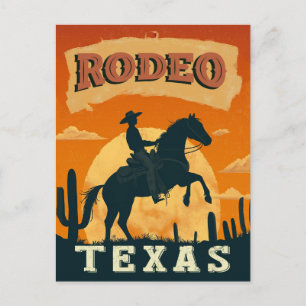 Texas Cowboy Rodeo Vintage Postkarte