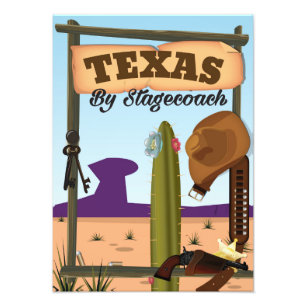 Texas Cowboy Urlaub Cartoon Fotodruck
